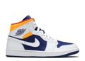 Air Jordan 1 Mid ¡®White Deep Royal Blue¡¯ Unfading Sneaker