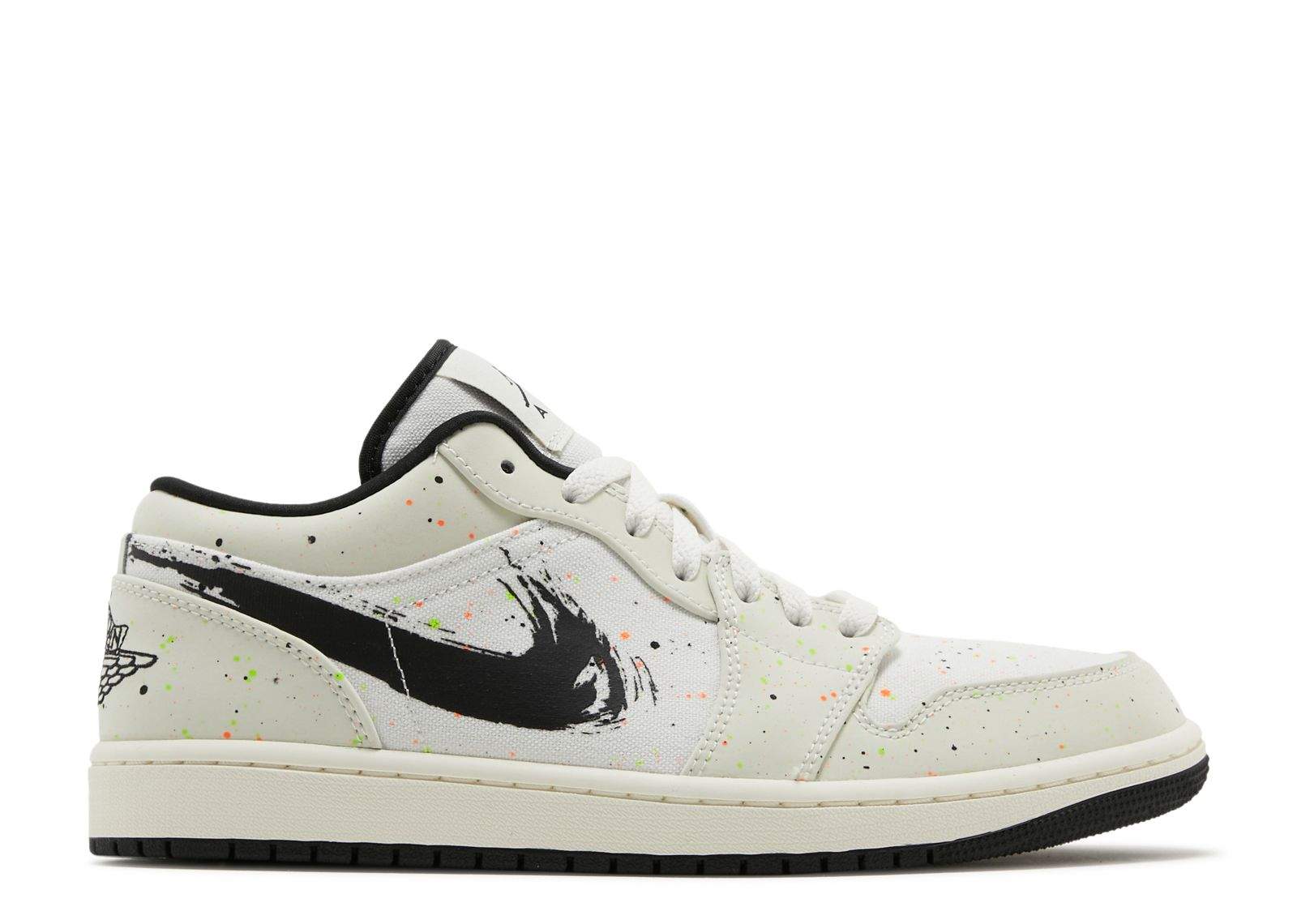 Air Jordan 1 Low ¡®Brushstroke Swoosh ¨C Paint Splatter¡¯ Everlasting Sneaker