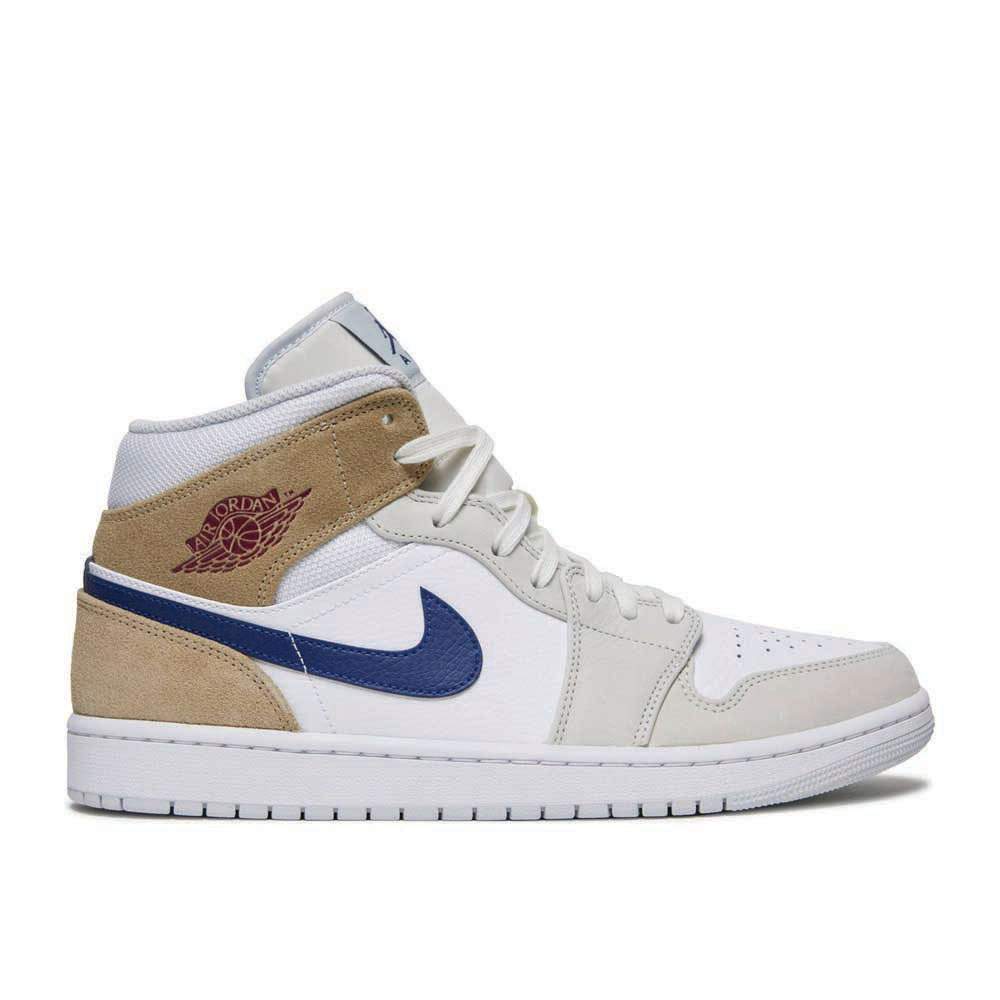 Air Jordan 1 Mid ¡®White Khaki Blue Void¡¯ Unfading Sneaker
