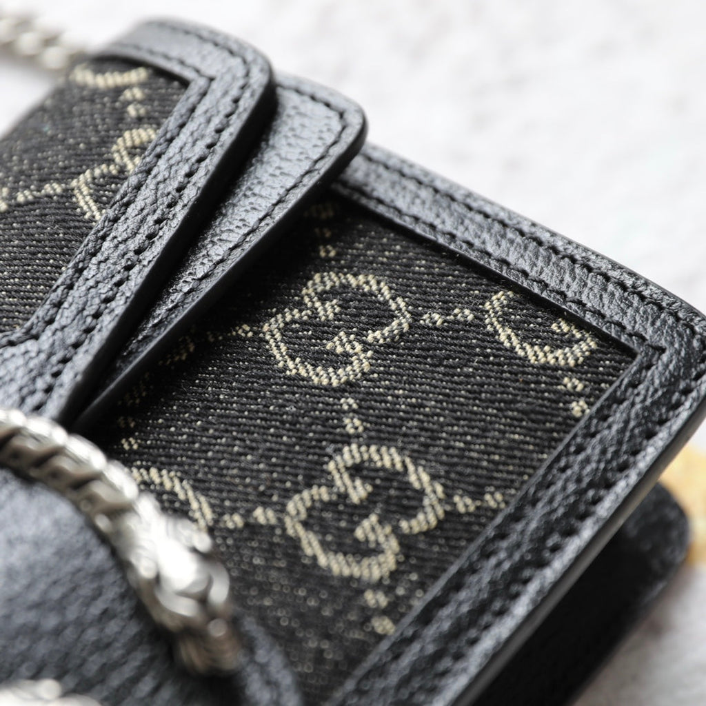 Gucci GG Supreme Black Denim Dionysus Bag – 476432/499623